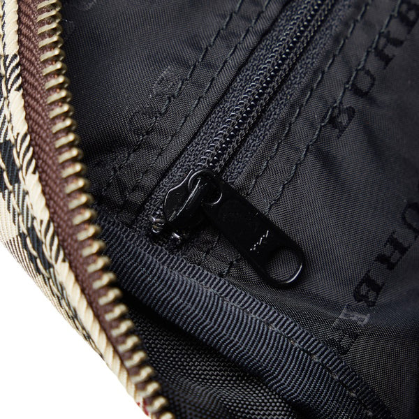 バーバリー ノバチェック ハンドバッグ ビジネスバッグ ブリーフケース ベージュ ブラウン キャンバス レザー レディース BURBERRY 【中古】