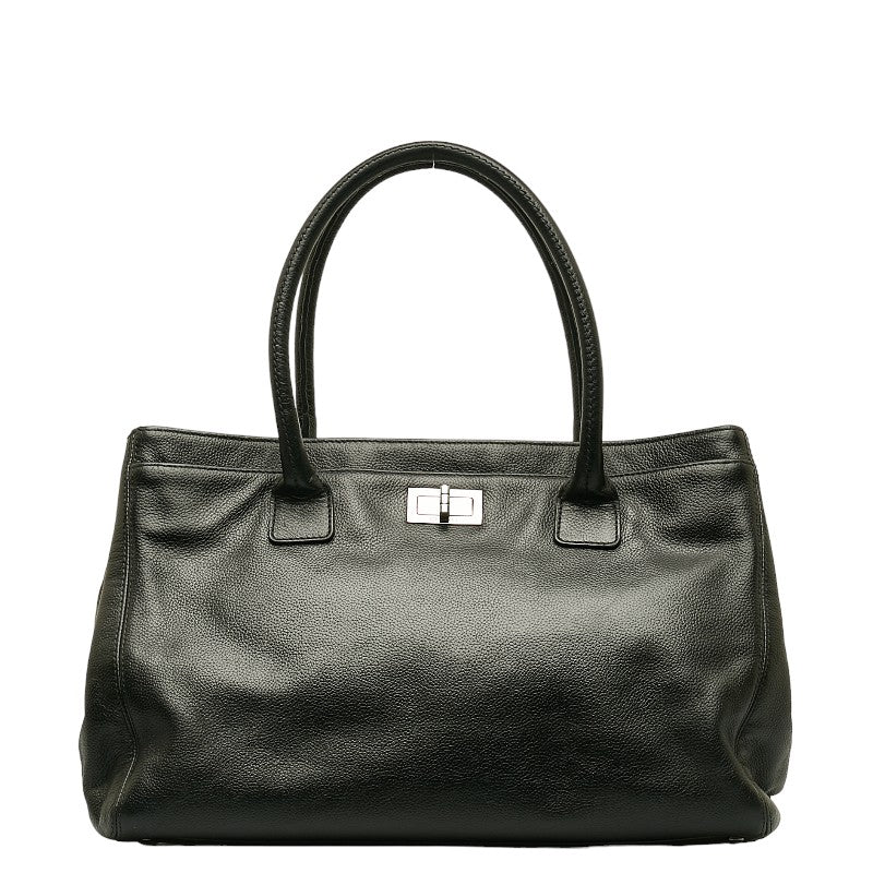 シャネル エグゼクティブトート トートバッグ ブラック キャビアスキン レディース CHANEL 【中古】