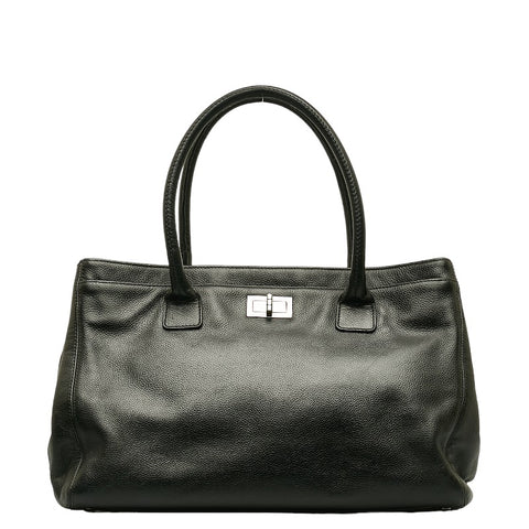 シャネル エグゼクティブトート トートバッグ ブラック キャビアスキン レディース CHANEL 【中古】