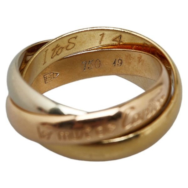 カルティエ トリニティ リング 指輪 #49 K18YG イエローゴールド K18WG ホワイトゴールド K18PG ピンクゴールド レディース CARTIER 【中古】