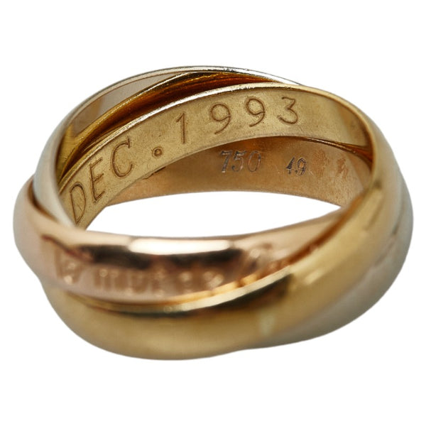 カルティエ トリニティ リング 指輪 #49 K18YG イエローゴールド K18WG ホワイトゴールド K18PG ピンクゴールド レディース CARTIER 【中古】