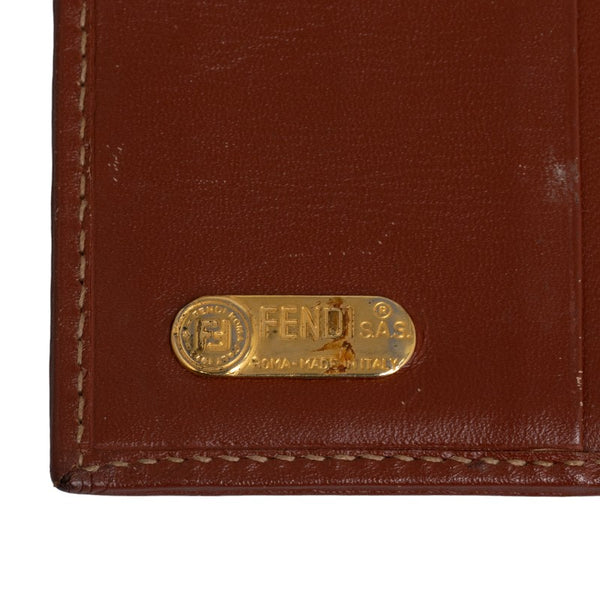 フェンディ ペカン 二つ折り財布 ブラウン PVC レザー レディース FENDI 【中古】