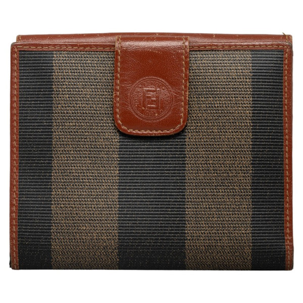 フェンディ ペカン 二つ折り財布 ブラウン PVC レザー レディース FENDI 【中古】