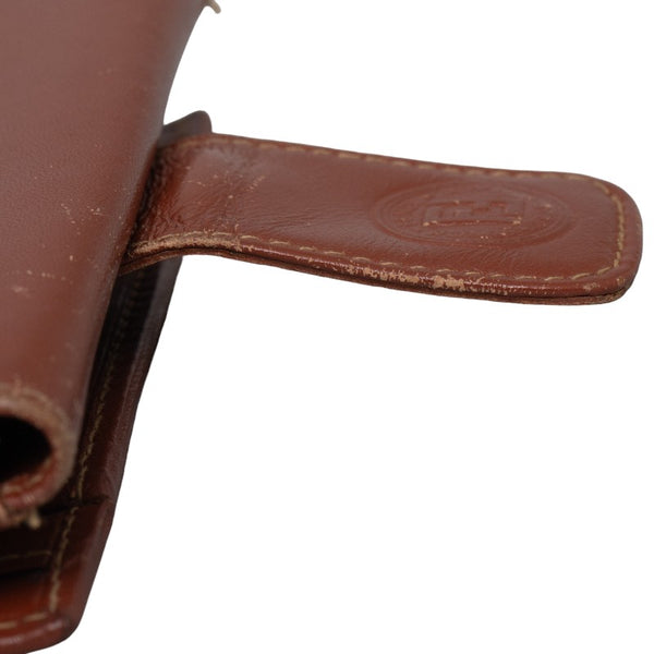 フェンディ ペカン 二つ折り財布 ブラウン PVC レザー レディース FENDI 【中古】