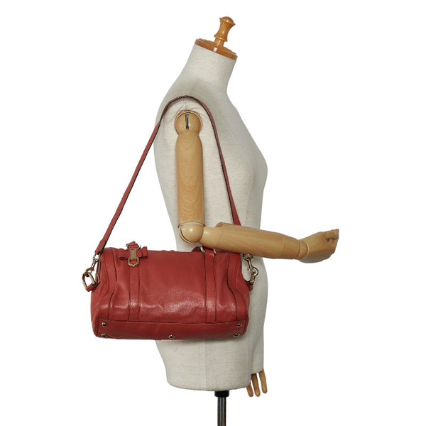 グッチ リボンモチーフ ミニボストンバッグ ハンドバッグ ショルダーバッグ 2WAY 336665 ピンク レザー レディース GUCCI 【中古】