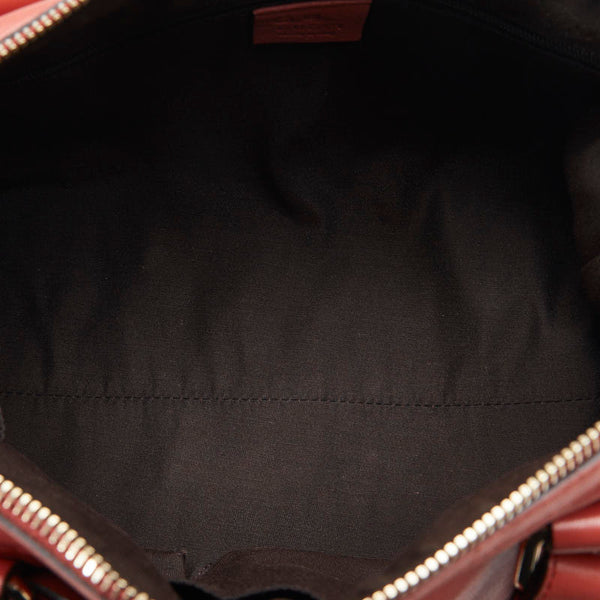 グッチ リボンモチーフ ミニボストンバッグ ハンドバッグ ショルダーバッグ 2WAY 336665 ピンク レザー レディース GUCCI 【中古】