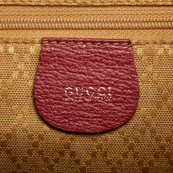 グッチ バンブー リュック バックパック 003 58 0016 レッド スウェード レザー レディース GUCCI 【中古】