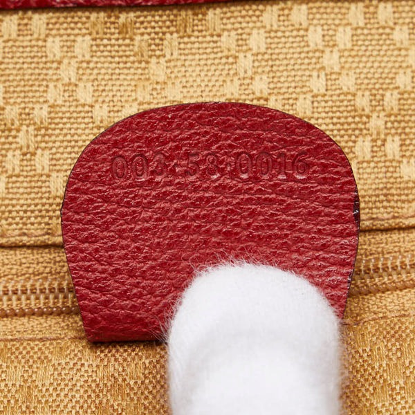 グッチ バンブー リュック バックパック 003 58 0016 レッド スウェード レザー レディース GUCCI 【中古】