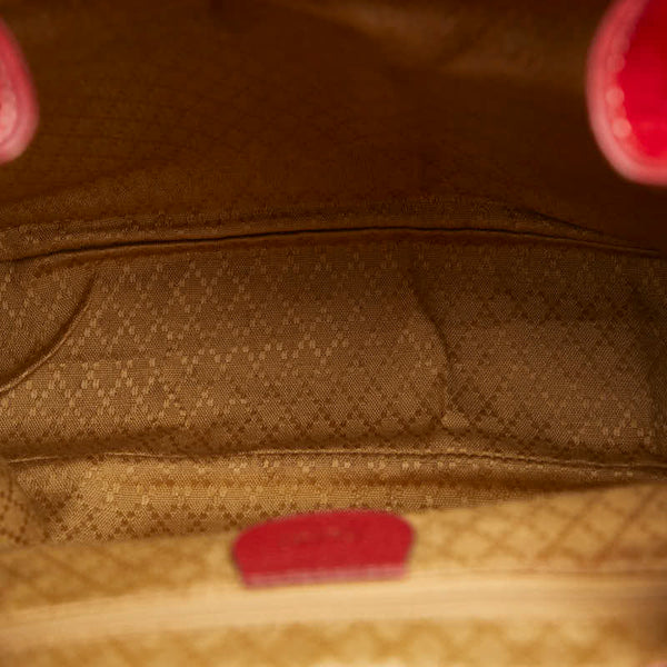 グッチ バンブー リュック バックパック 003 58 0016 レッド スウェード レザー レディース GUCCI 【中古】