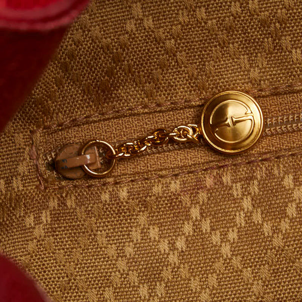 グッチ バンブー リュック バックパック 003 58 0016 レッド スウェード レザー レディース GUCCI 【中古】