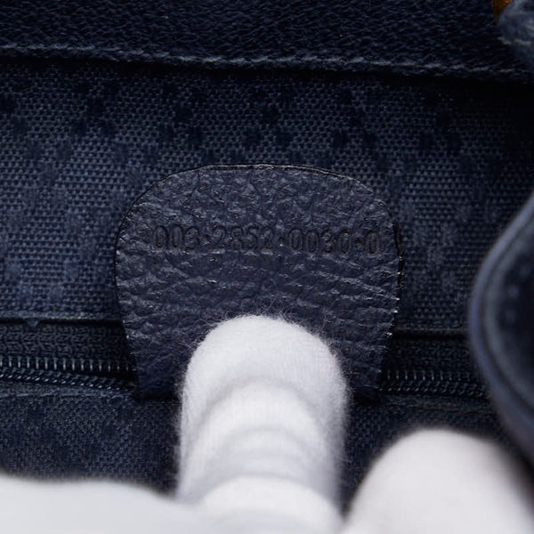 グッチ バンブー リュック バックパック 003 2852 ネイビー スウェード レザー レディース GUCCI 【中古】