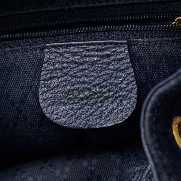 グッチ バンブー リュック バックパック 003 2852 ネイビー スウェード レザー レディース GUCCI 【中古】