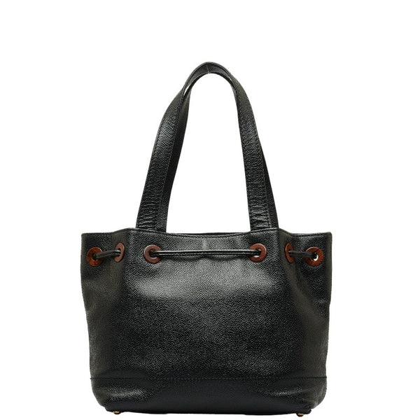 シャネル デカココマーク ハンドバッグ トートバッグ ブラック キャビアスキン レディース CHANEL 【中古】