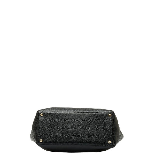 シャネル デカココマーク ハンドバッグ トートバッグ ブラック キャビアスキン レディース CHANEL 【中古】