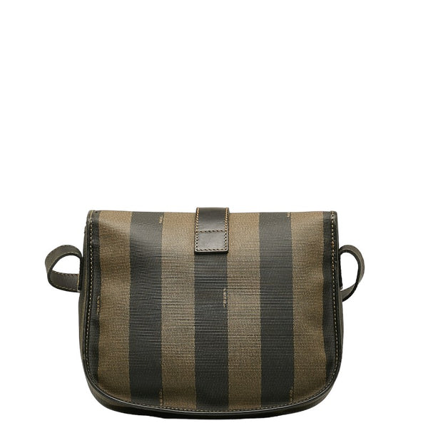 フェンディ ペカン 斜め掛け ショルダーバッグ ブラック グレー PVC レザー レディース FENDI 【中古】