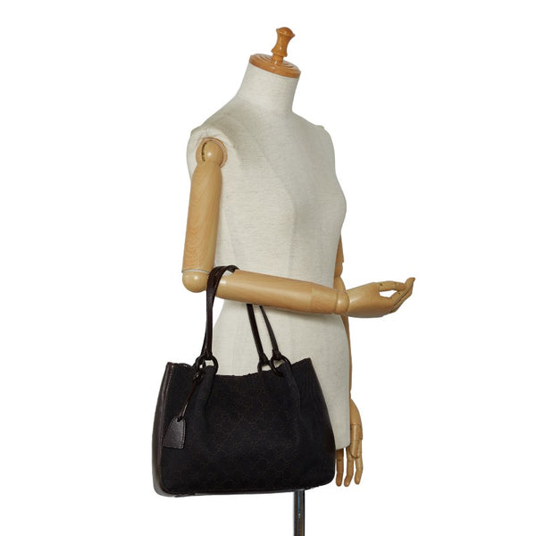 グッチ GGキャンバス ハンドバッグ トートバッグ 101919 ブラウン キャンバス レザー レディース GUCCI 【中古】
