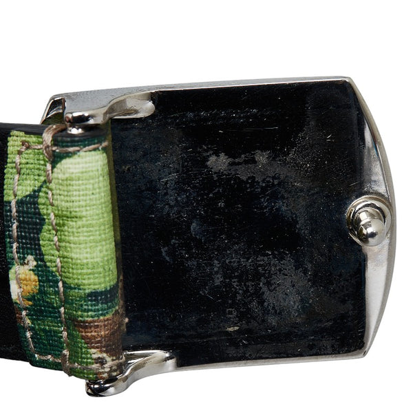 グッチ GGブルームス フラワー ベルト 546375 ベージュ グリーン PVC レザー レディース GUCCI 【中古】