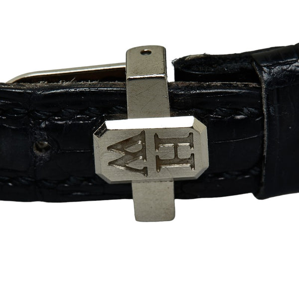 ハリーウィンストン アヴェニューC ミニ 2Pダイヤモンド 腕時計 332LQWLMDD3.1  クオーツ ホワイトシェル文字盤 K18WG ホワイトゴールド レザー レディース HARRY WINSTON 【中古】