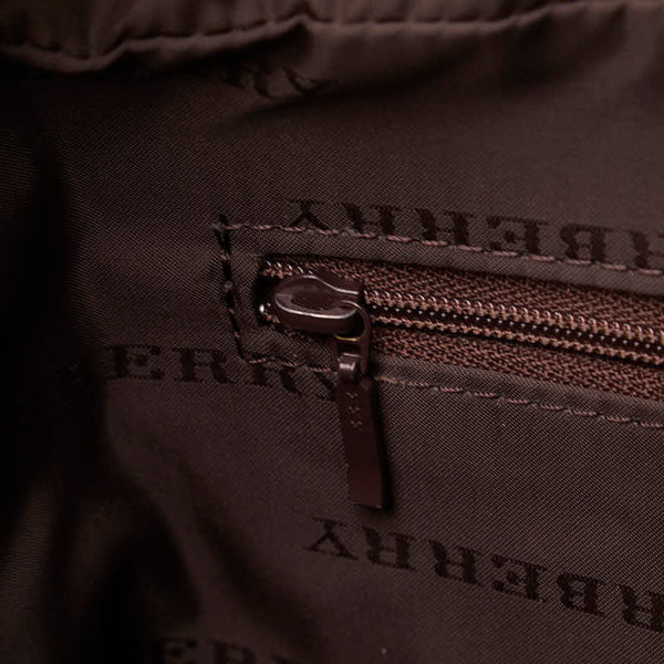 バーバリー ノバチェック シャドーホース ハンドバッグ ショルダーバッグ 2WAY ベージュ キャンバス レザー レディース BURBERRY 【中古】