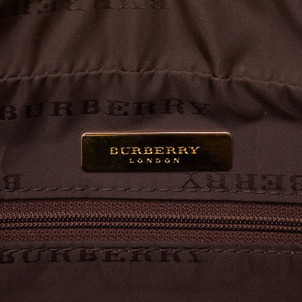 バーバリー ノバチェック シャドーホース ハンドバッグ ショルダーバッグ 2WAY ベージュ キャンバス レザー レディース BURBERRY 【中古】