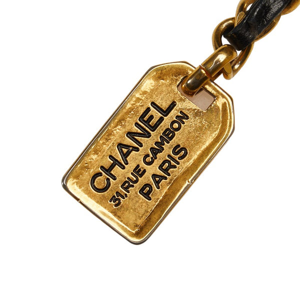 シャネル スーパーモデルバッグ ココマーク チェーン トートバッグ ワンショルダーバッグ ブラック レザー レディース CHANEL 【中古】