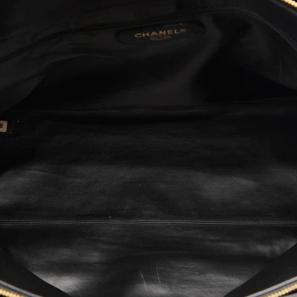 シャネル スーパーモデルバッグ ココマーク チェーン トートバッグ ワンショルダーバッグ ブラック レザー レディース CHANEL 【中古】