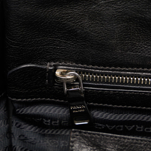 プラダ 三角ロゴプレート ダイヤ スタッズ ハンドバッグ ショルダーバッグ 2WAY B2625O ブラック レザー レディース PRADA 【中古】