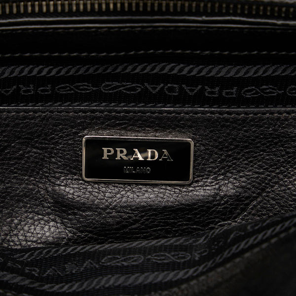 プラダ 三角ロゴプレート ダイヤ スタッズ ハンドバッグ ショルダーバッグ 2WAY B2625O ブラック レザー レディース PRADA 【中古】