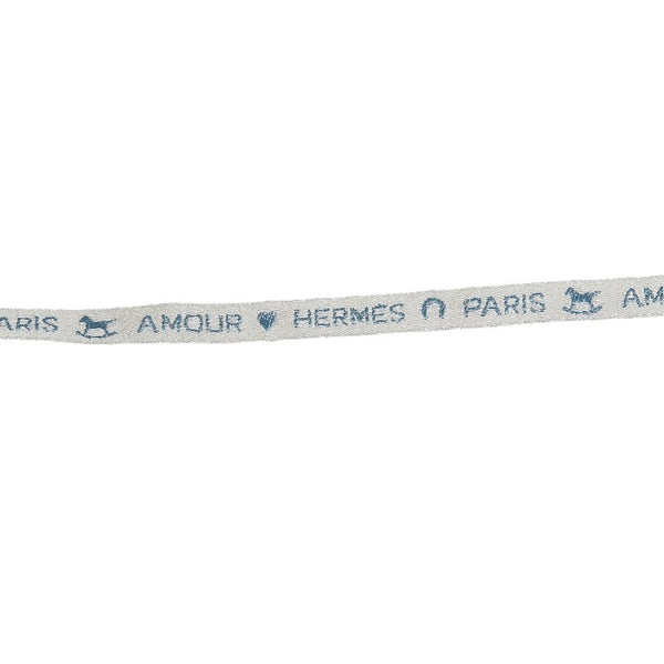 エルメス ベビーミサンガ 双子用 ブレスレット 2本セット ミサンガ リボン ピンク ブルー ホワイト レディース HERMES 【中古】