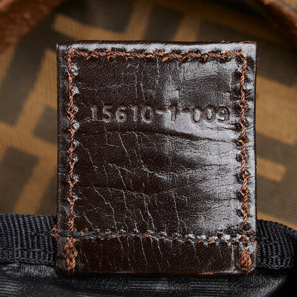 フェンディ ズッカ トートバッグ 15610 ベージュ ブラウン キャンバス レザー レディース FENDI 【中古】