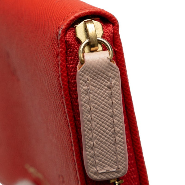 ポール スミス スミシーハート ラウンドファスナー コインケース レッド レザー レディース Paul Smith 【中古】