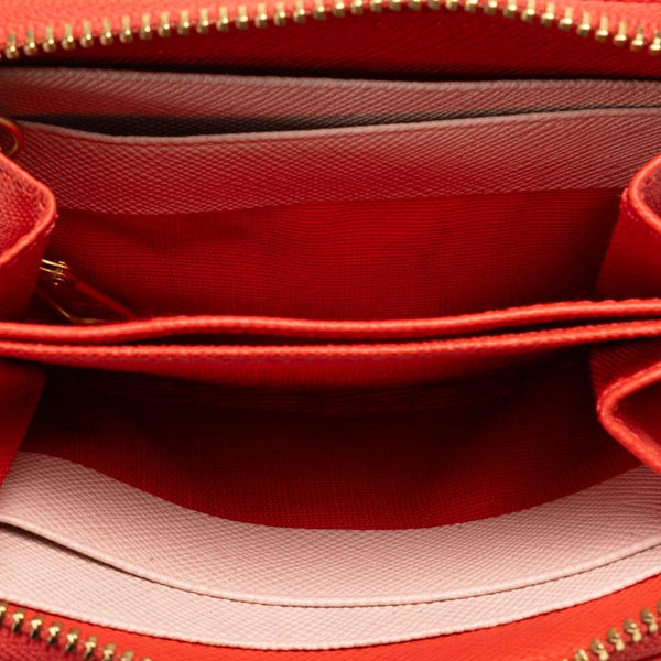 ポール スミス スミシーハート ラウンドファスナー コインケース レッド レザー レディース Paul Smith 【中古】