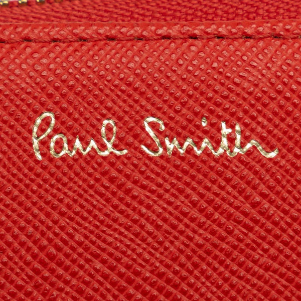 ポール スミス スミシーハート ラウンドファスナー コインケース レッド レザー レディース Paul Smith 【中古】