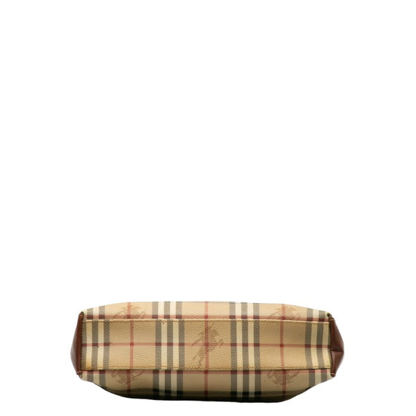 バーバリー ノバチェック シャドーホース ワンショルダーバッグ ベージュ ブラウン PVC レザー レディース BURBERRY 【中古】