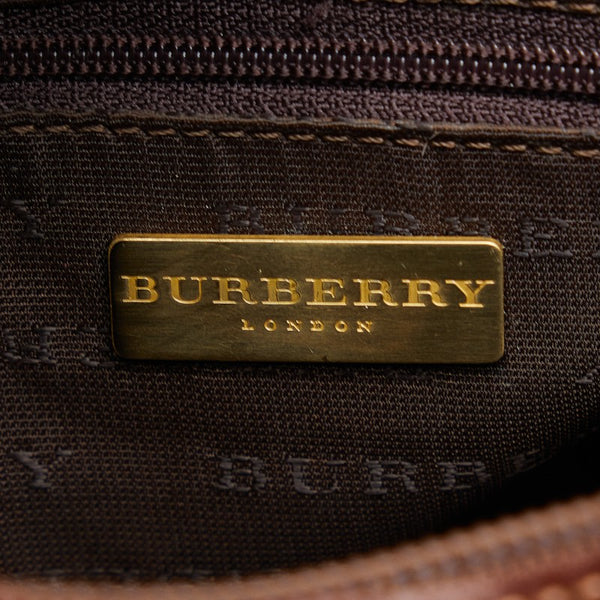 バーバリー ノバチェック シャドーホース ワンショルダーバッグ ベージュ ブラウン PVC レザー レディース BURBERRY 【中古】
