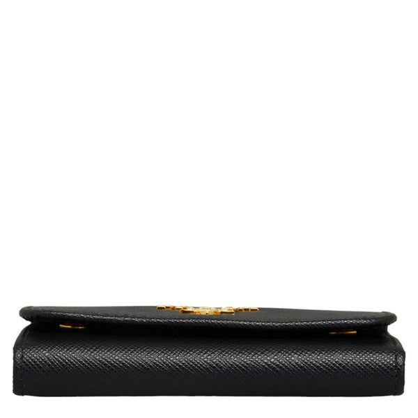 プラダ サフィアーノ 6連 キーケース 1PG222 ブラック レザー レディース PRADA 【中古】