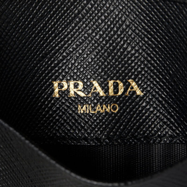 プラダ サフィアーノ 6連 キーケース 1PG222 ブラック レザー レディース PRADA 【中古】