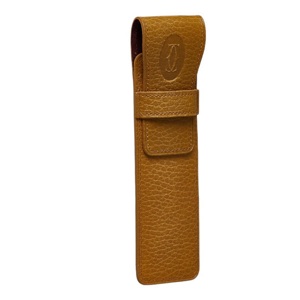 カルティエ ペンケース マスタード イエロー レザー レディース CARTIER 【中古】