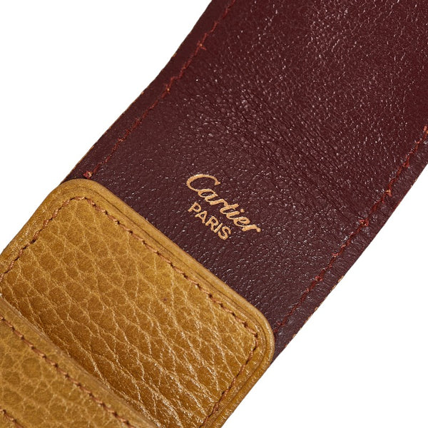 カルティエ ペンケース マスタード イエロー レザー レディース CARTIER 【中古】