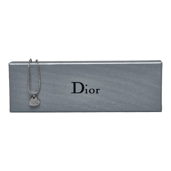 ディオール ハート ロゴ ネックレス シルバー メタル レディース Dior 【中古】