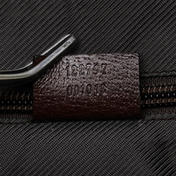 グッチ GGキャンバス トートバッグ ショルダーバッグ 2WAY 122797 ベージュ ブラウン キャンバス レザー レディース GUCCI 【中古】