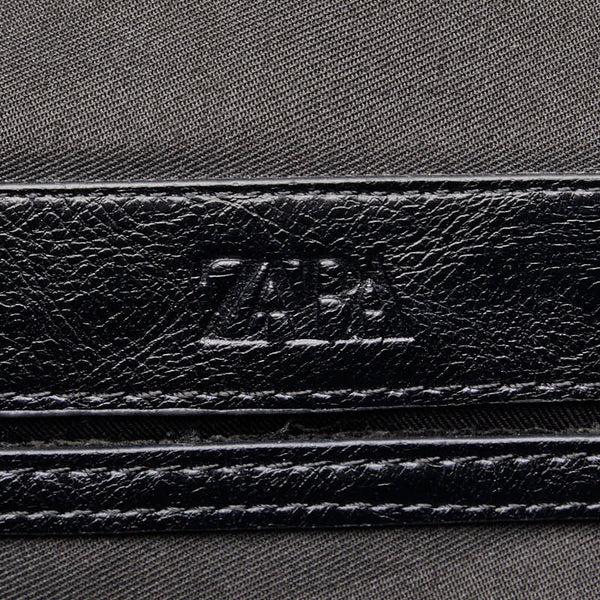 ザラ チェーン トートバッグ ブラック フェイクレザー レディース ZARA 【中古】