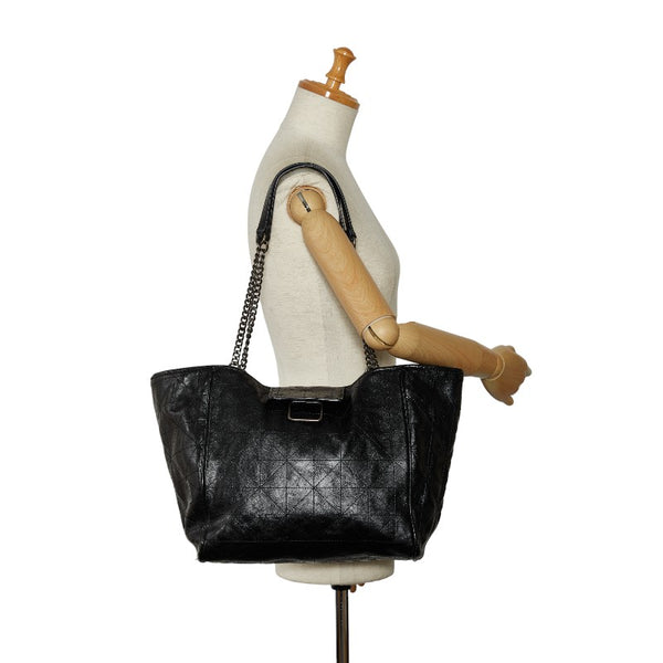 ザラ チェーン トートバッグ ブラック フェイクレザー レディース ZARA 【中古】