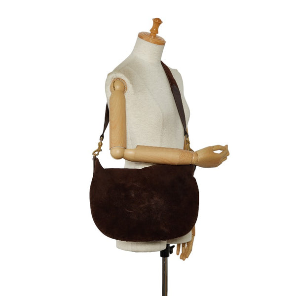 グッチ 斜め掛け ショルダーバッグ 001 115 1206 ブラウン スウェード レザー レディース GUCCI 【中古】