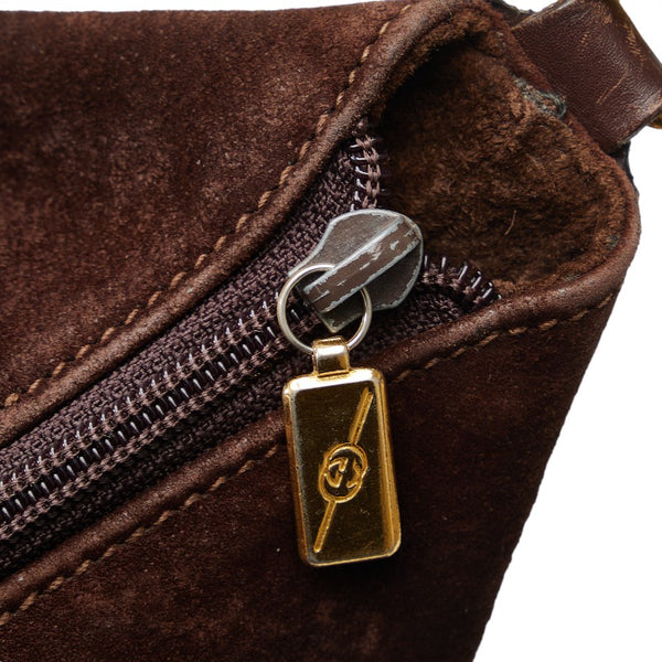 グッチ 斜め掛け ショルダーバッグ 001 115 1206 ブラウン スウェード レザー レディース GUCCI 【中古】