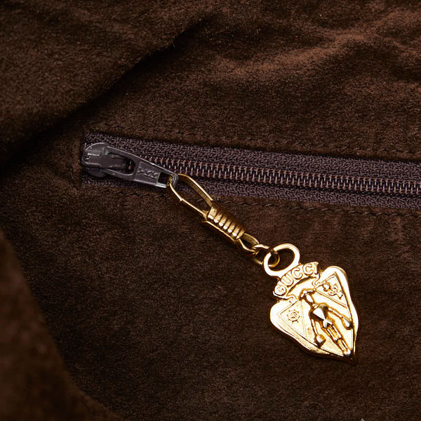 グッチ 斜め掛け ショルダーバッグ 001 115 1206 ブラウン スウェード レザー レディース GUCCI 【中古】