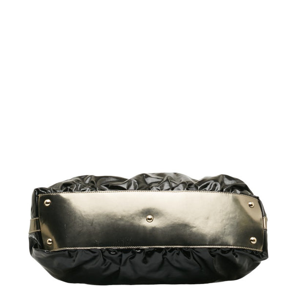 グッチ バンブー ハンドバッグ ショルダーバッグ 2way 189867 ブラック パテントレザー レディース GUCCI 【中古】