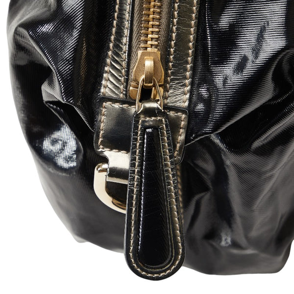 グッチ バンブー ハンドバッグ ショルダーバッグ 2way 189867 ブラック パテントレザー レディース GUCCI 【中古】