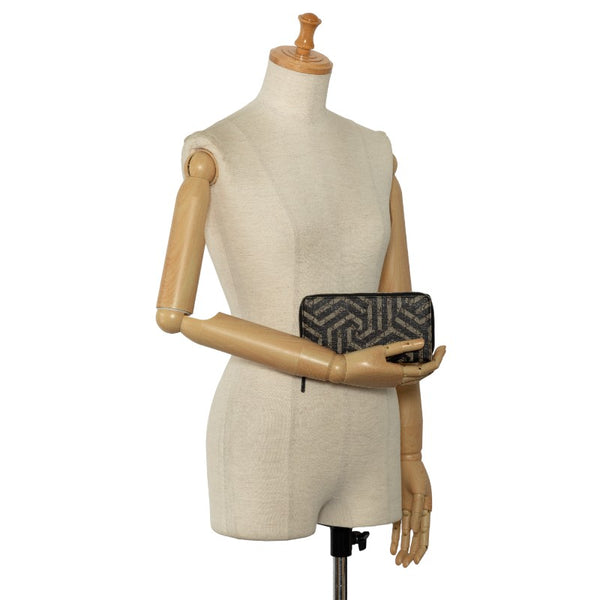 グッチ GGカレイド ラウンドファスナー 長財布  411766 ベージュ ブラック PVC レザー レディース GUCCI 【中古】