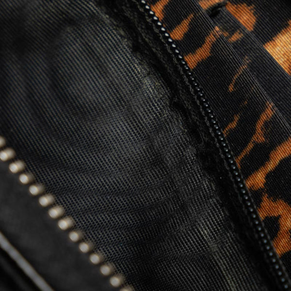 サンローラン レオパード ヒョウ 豹 ラウンドファスナー 長財布 ブラック エナメル レディース SAINT LAURENT 【中古】